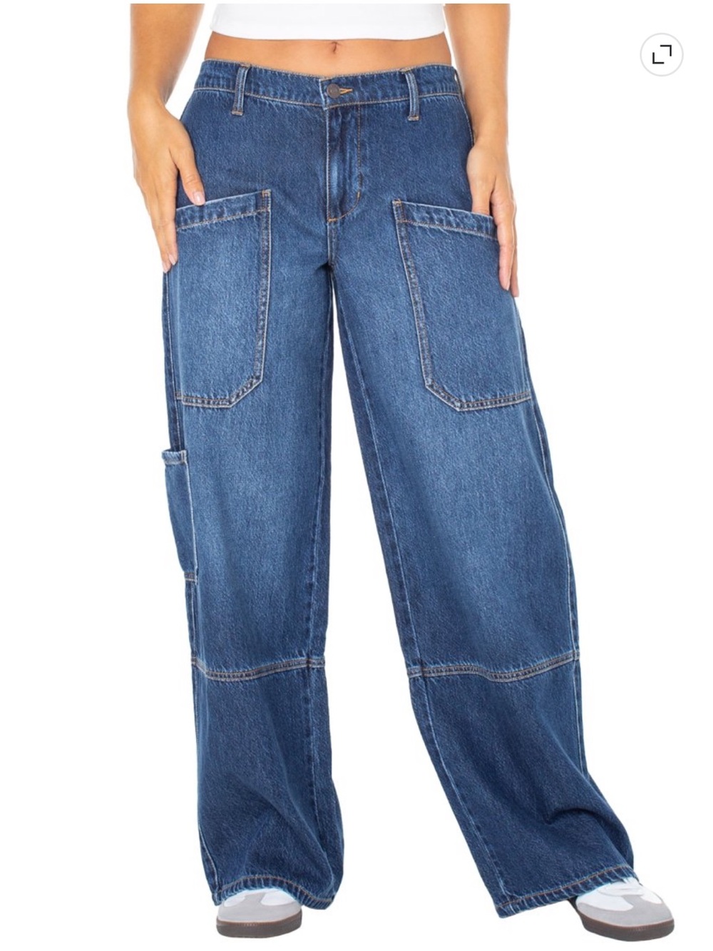 Celebrity Pink Women's Plus Wide Leg Gardener Jeans 3X Patch pockets, utility